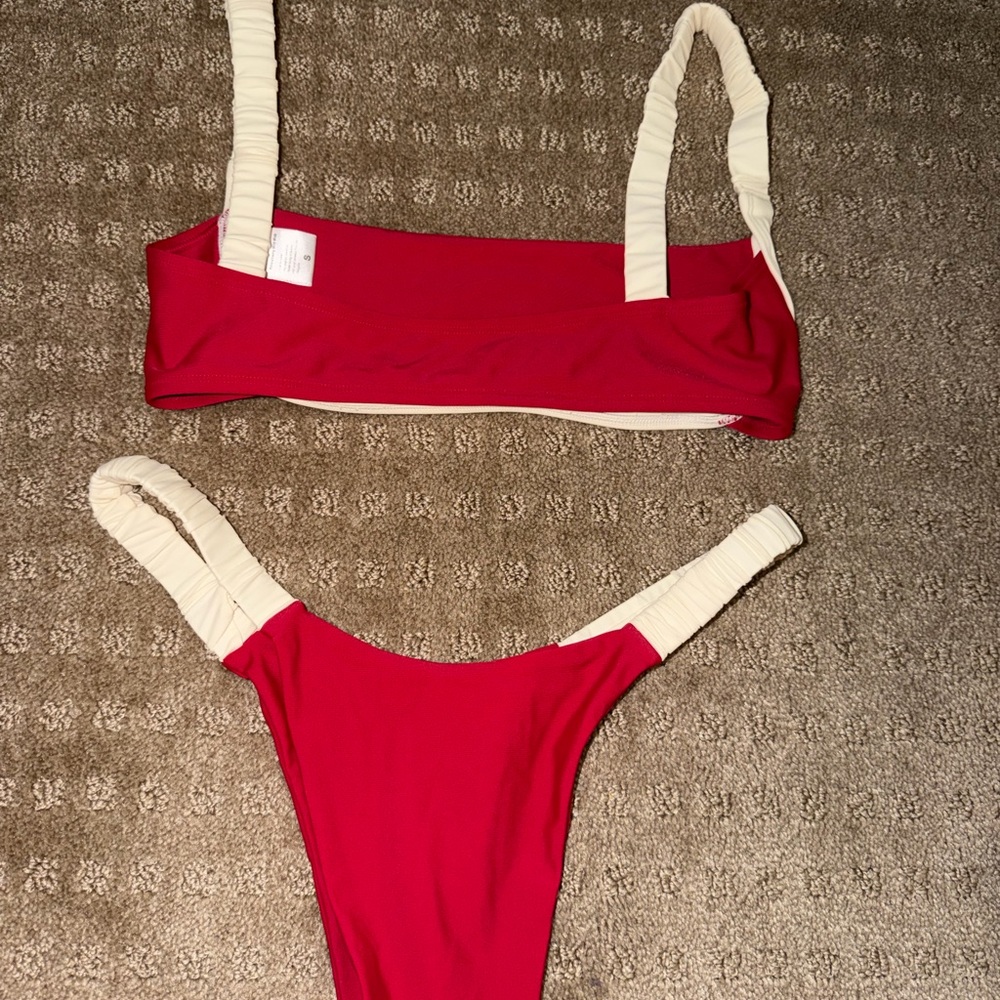 STRAWBERRY MILK MOB red and white bikini set